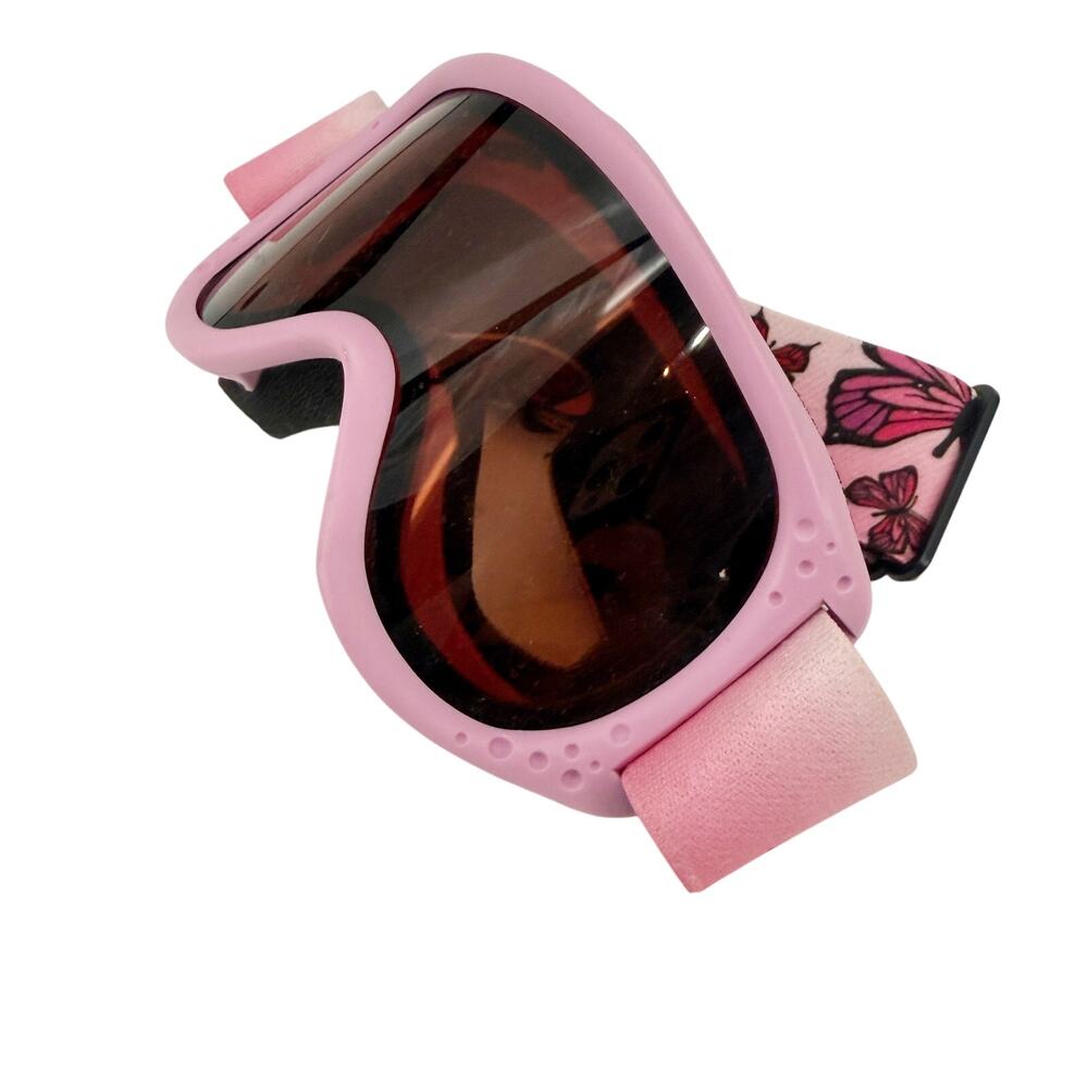 Smith Optics pink butterflies Ski snow Goggles youth girls SMALL amber lens